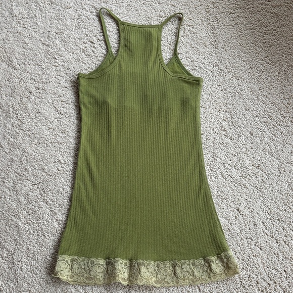 Vintage Abercrombie & Fitch Olive Camisole with Lace Detail - Picture 7 of 7